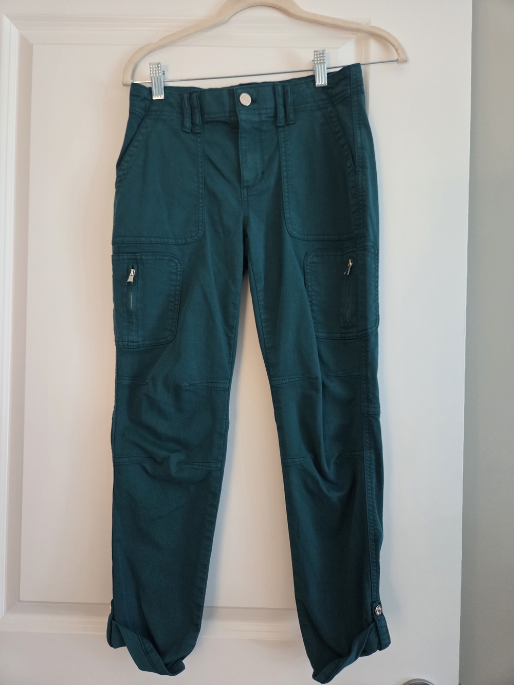 White House Black Market Teal Straight Crop Pants